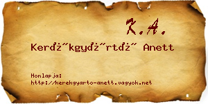 Kerékgyártó Anett névjegykártya